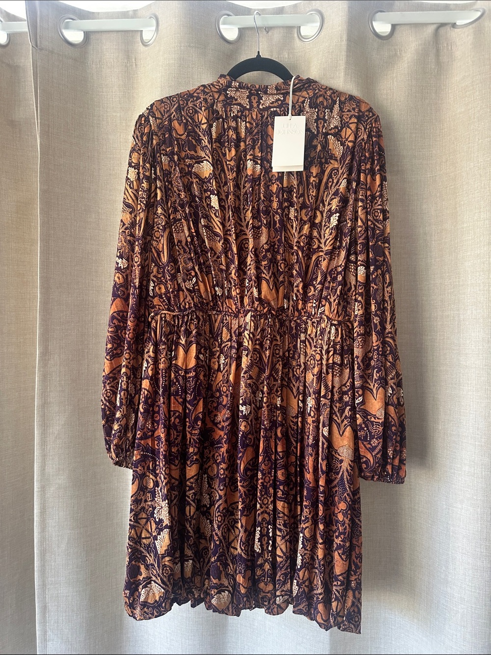 Ulla Johnson Wilhelmina Celestial Long-Sleeve Tiered Dress Sz M NWT